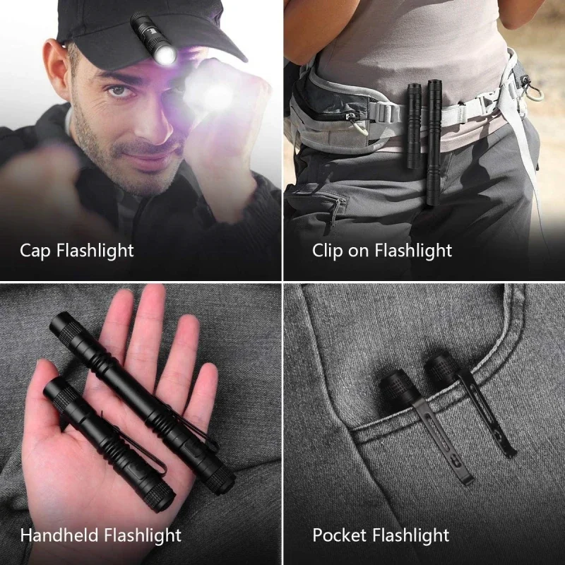 1-10PCS Mini Portable LED Flashlight Pocket Bright High Lumens Handheld Torch Pen Light led Torch for Camping Outdoor Emergency