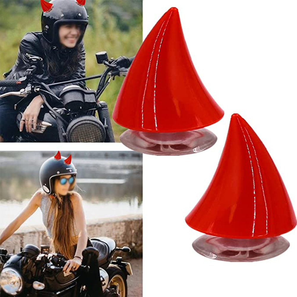 Decoración para casco de motocicleta, cuerno de diablo de goma con ventosas, decoración para casco, accesorios para sombreros de bicicleta, 2 uds.