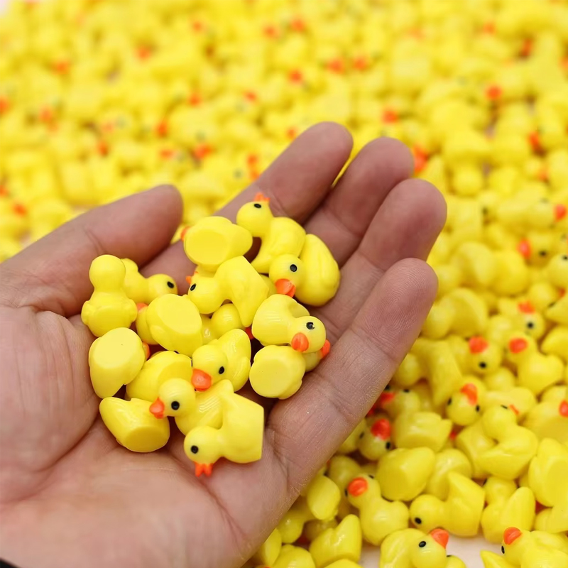 50/100Pcs Mini Resin Ducks Tiny Duck Miniature Figures Bulk Little Duck Charms for Party, DIY Micro Landscape Decorations