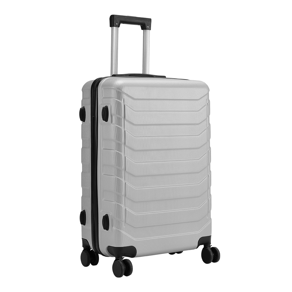 Grey Rolling Hardshell Luggage Travel Suitcase, 24"