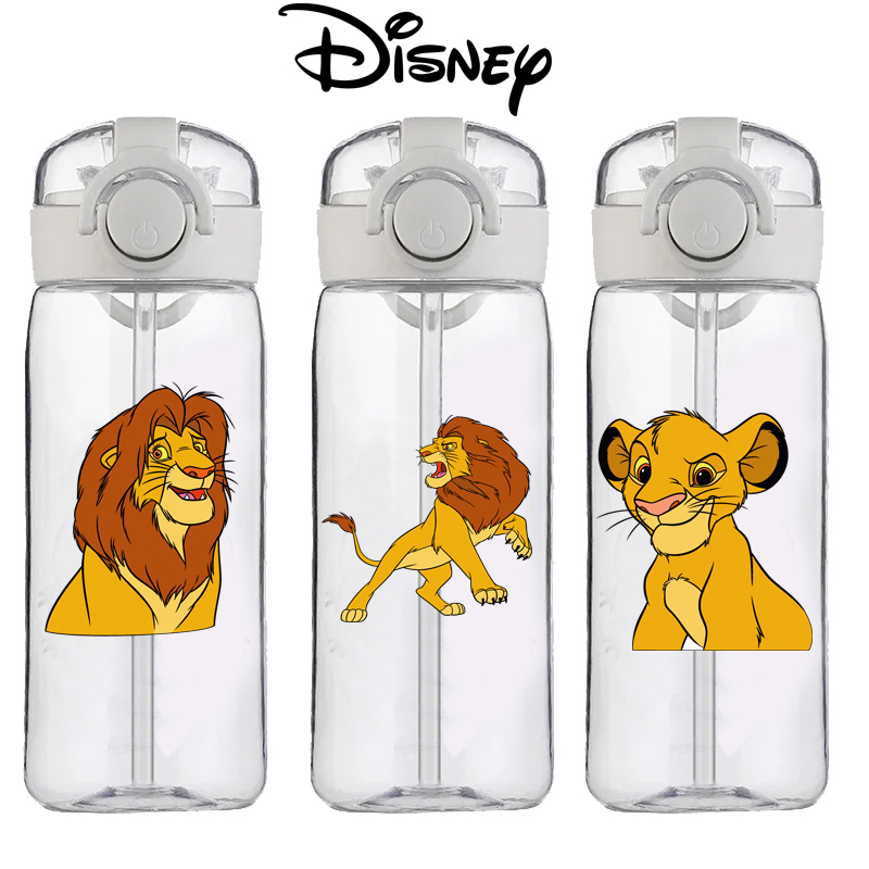 400ML Disney ถ้วยน้ําขนาดใหญ่ความจุพลาสติกเกรดอาหารทนความร้อนกาต้มน้ําการ์ตูน Lion King Simba Boy นักเรียนถ้วยของขวัญ