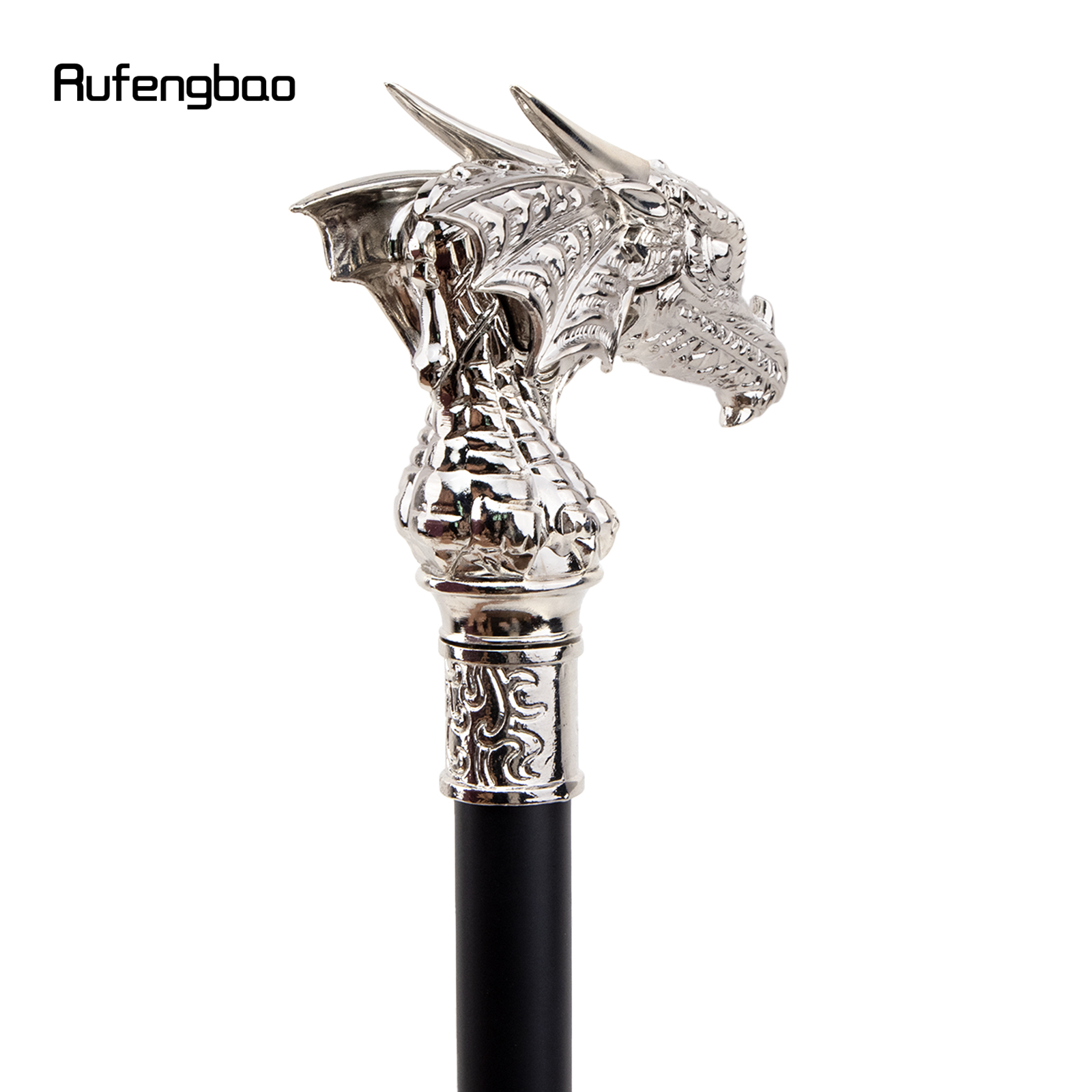 White Luxury Dragon Head Walking Cane, bengala decorativa de moda, Cosplay elegante cavalheiro, coroa de botão, 93cm