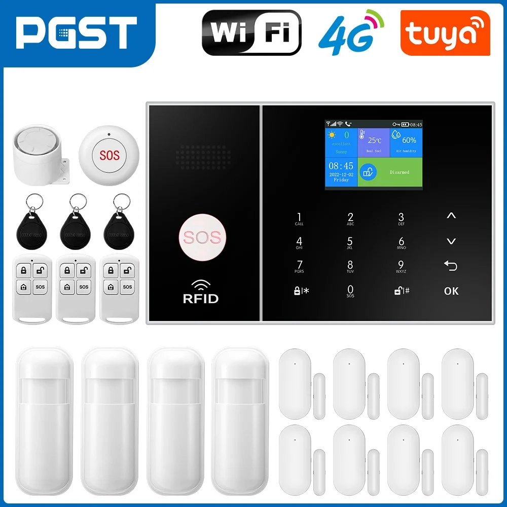 GauTone 4G Wifi System alarmowy Bezpieczeństwo w domu Tuya Smart Home Smart Life Kontrola aplikacji współpracuje z czujnikiem ruchu ALexa Czujnik drzwi