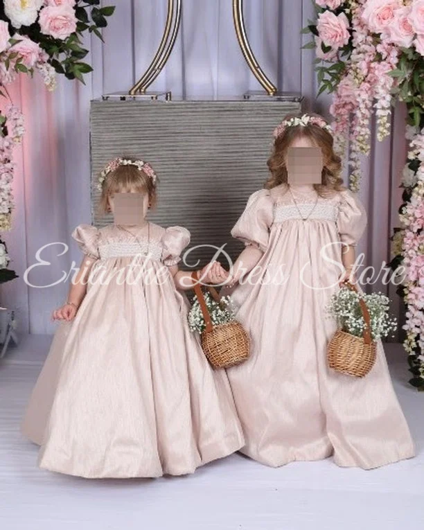 ที่กําหนดเองเจ้าหญิงชุดสาวดอกไม้สําหรับงานแต่งงาน Puffy หลอดไฟเอวสูง First Communion เด็กชุดวันเกิด