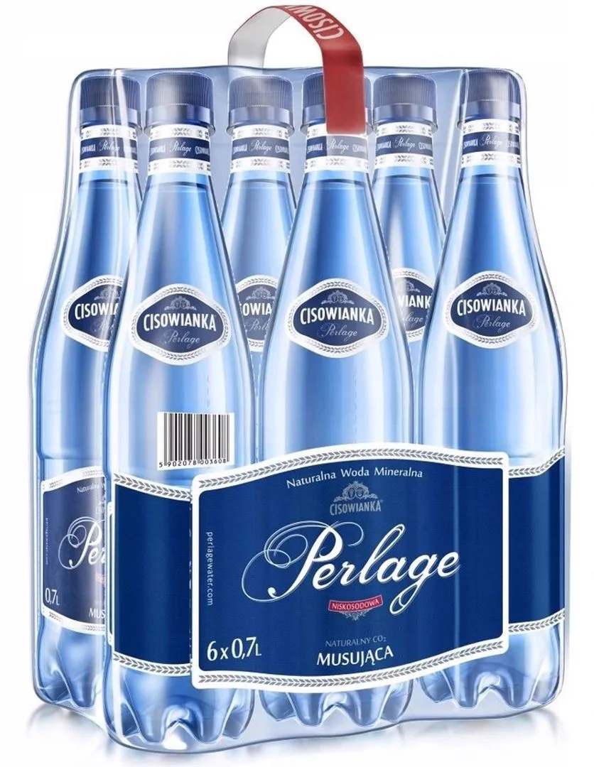 Cisowianka Perlage Naturalna woda mineralna musująca niskosodowa 700 ml x 6 sztuk
