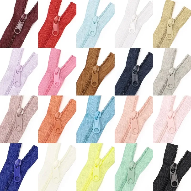 1 groupe = fermeture éclair de 4.5m + 10 têtes de fermeture éclair en plastique, 20 couleurs en option, fermeture éclair de remplacement pour bricolage de couture à domicile