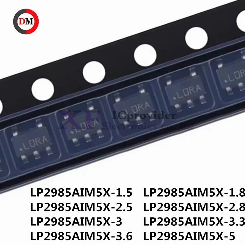 50pcs/lot LP2985AIM5X-3.3 -5 LP2985AIM5X 1.5 1.8 2.5 2.8 3.3 3.0 3.6 5.0 3V 5V SOT LP2985 SMD