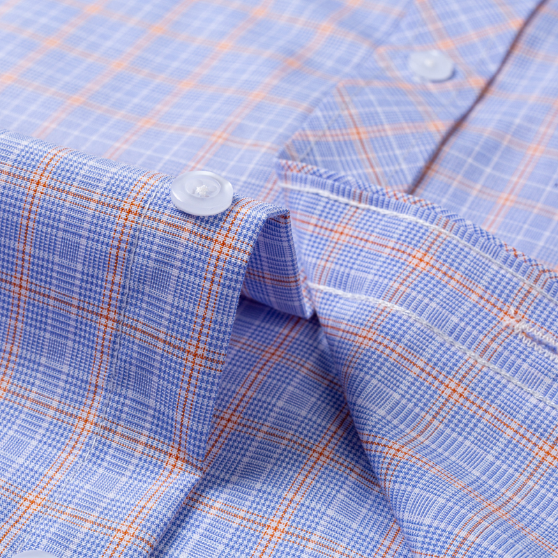 Pure 100% Cotton Plaid Shirts For Men's Long Sleeve High Grade Business Casual Checked Shirt Men Comfortable Office Formal Work