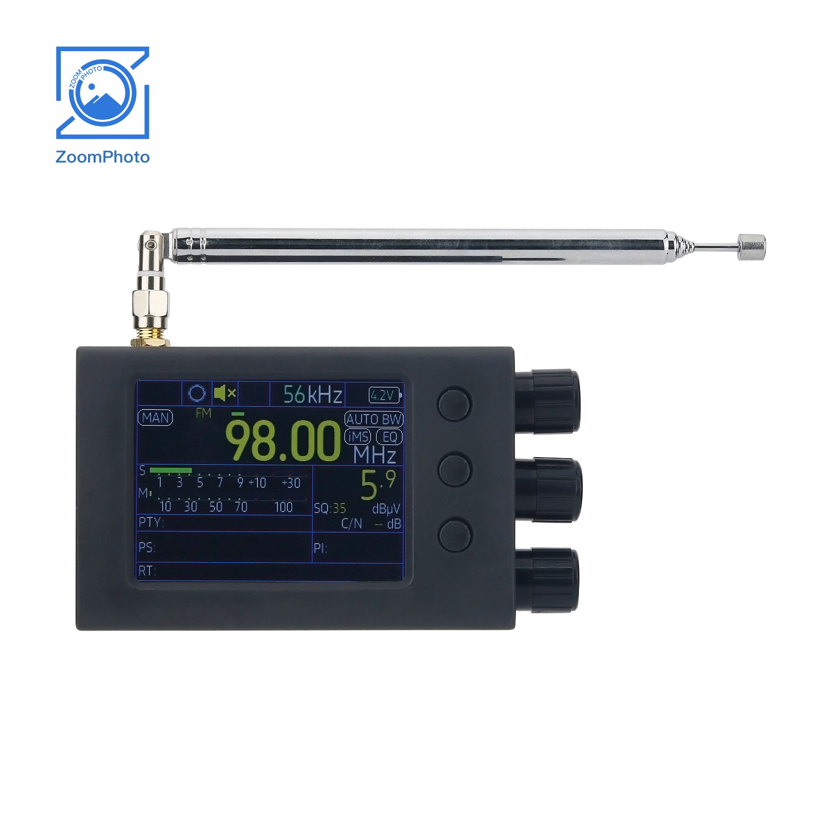 Hangeek 64-108mhz schwarz tragbar tef6686 Vollband-Funke mp fänger am fm sw mw lw rds w/ 2.8 "Bildschirm