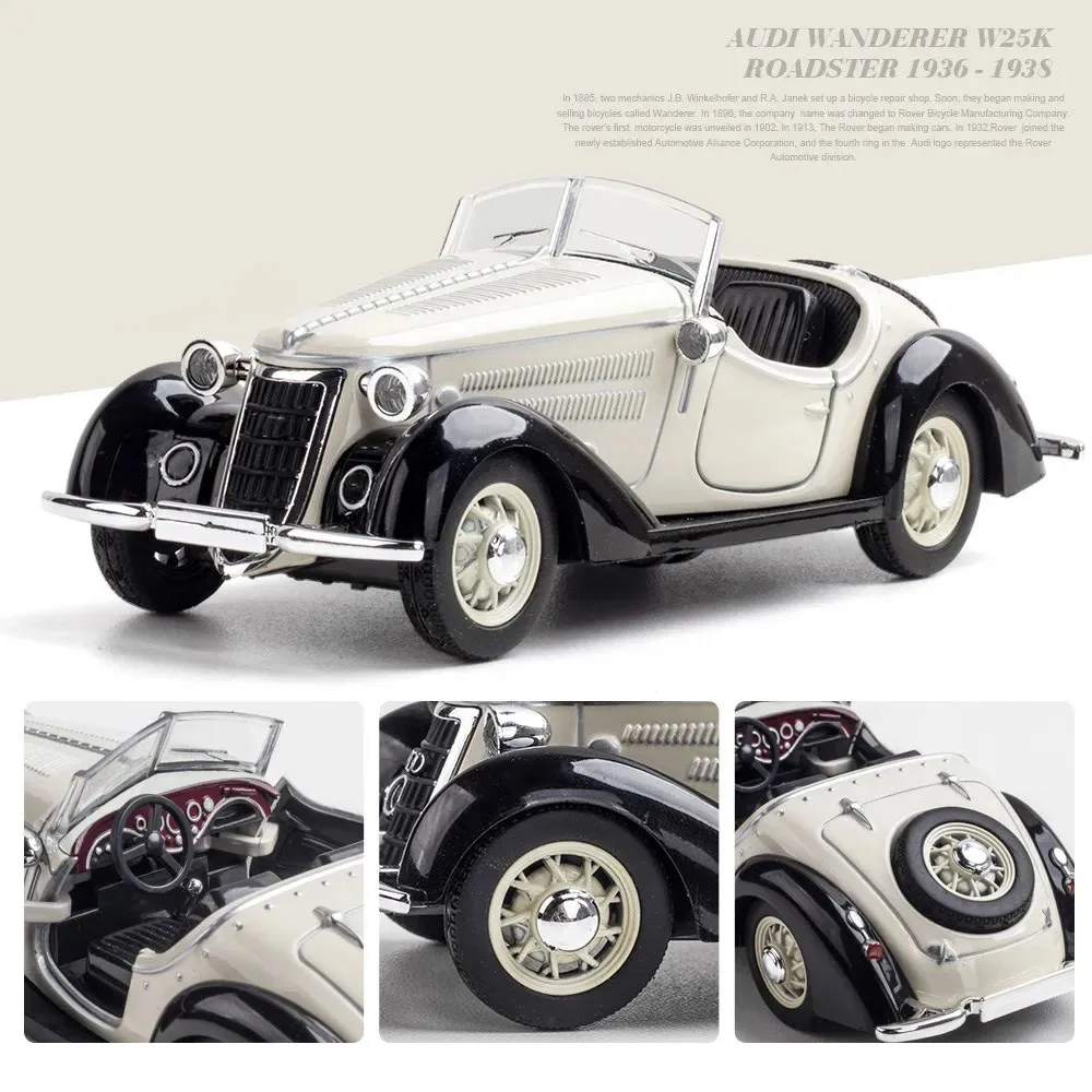 Modelo de vehículo 1:32, coche de juguete súper clásico extraíble, colección educativa, modelo de coche abierto con puerta, regalo, coche de regalo para Audi