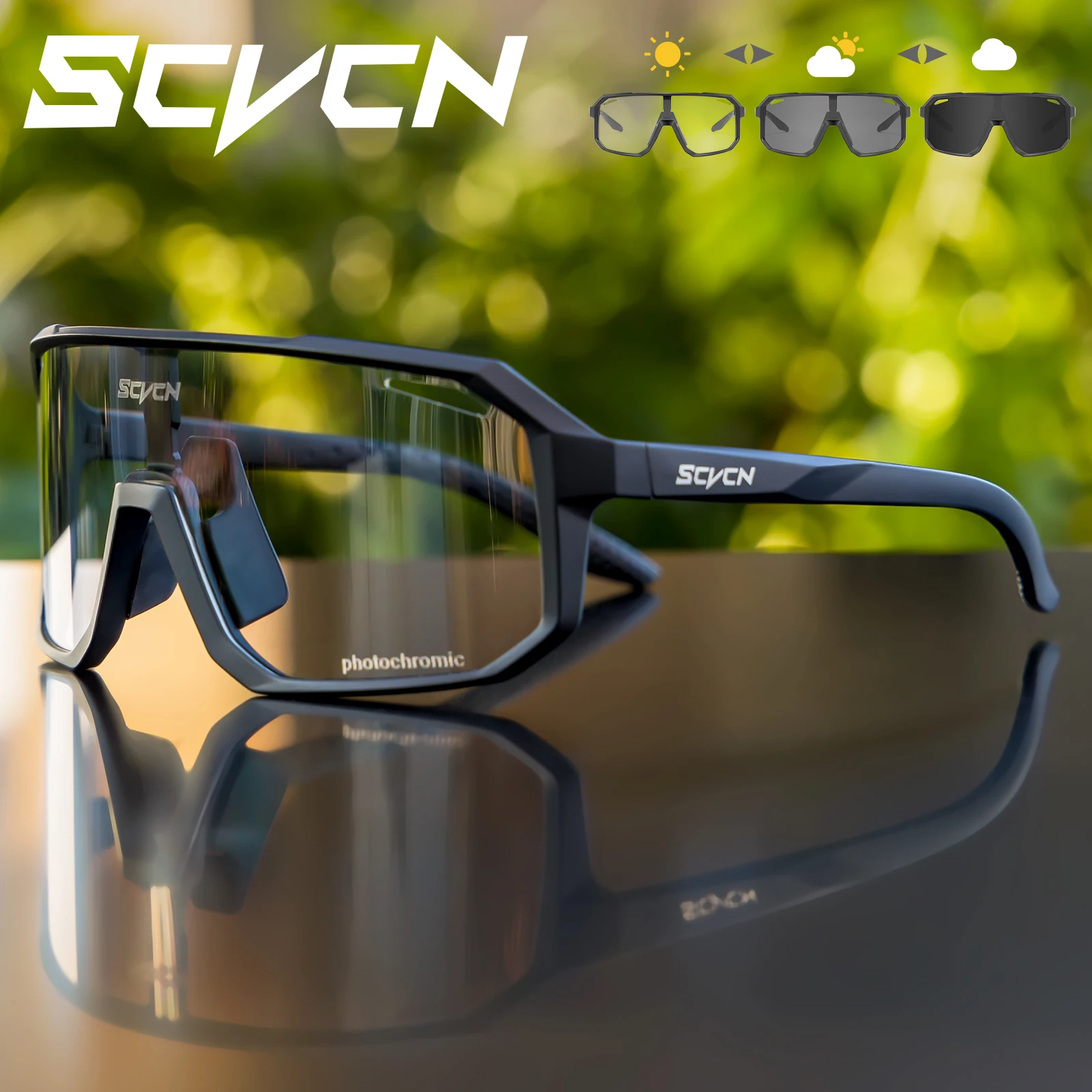 SCVCN Outdoor Sport Fahrrad Photochrome Sonnenbrille Männer Frauen fahrrad MTB Rennrad Brille UV400 Angeln Schutzbrillen Lauf Brillen
