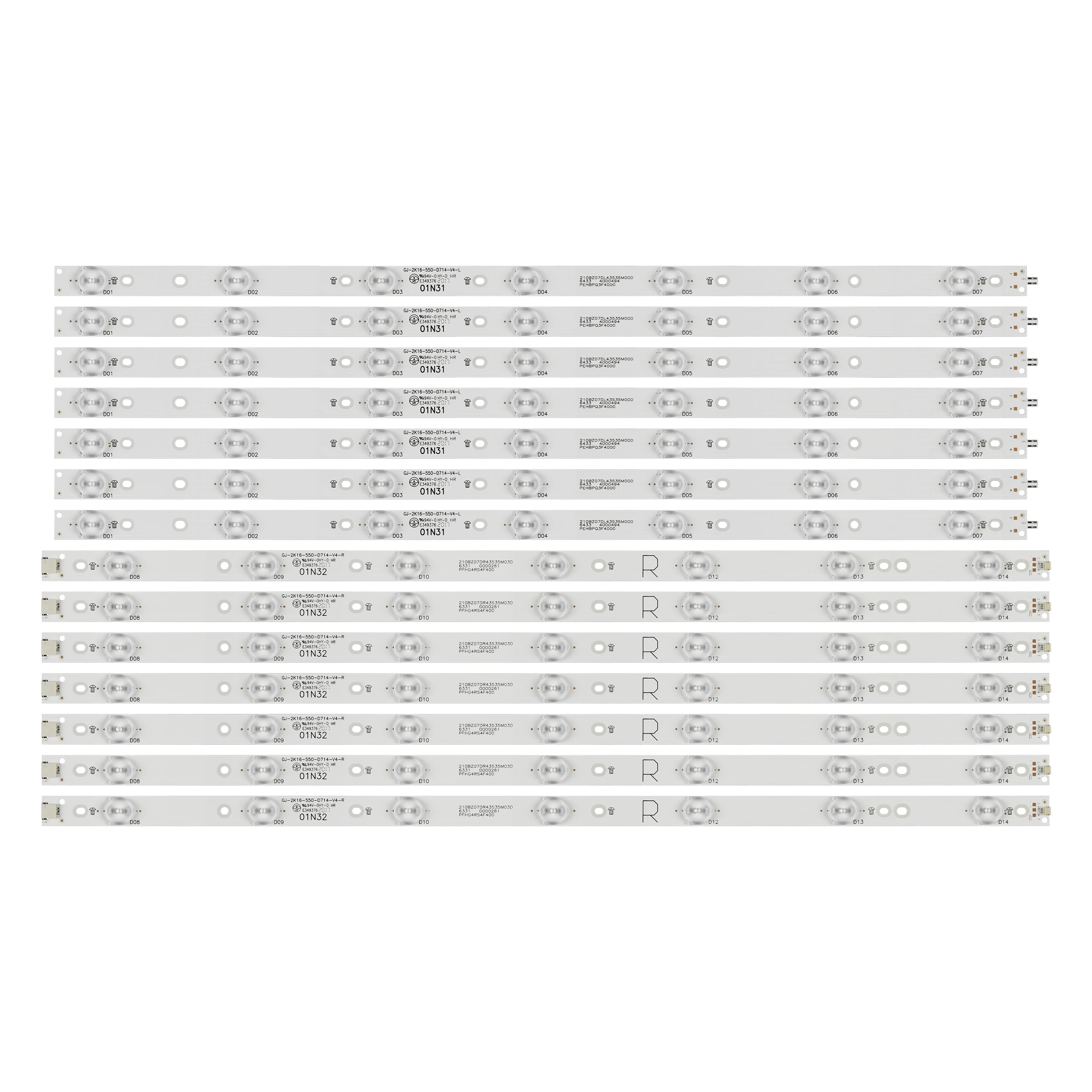 Светодиодный подсветка полосы 14 лампы для Philips 55 "ТВ 55PFF5701/T3 LB55072 55PUS6501/12 TPT550U2 EQLSH A.G GJ-2K16-550-D714-V4-L TPT550J1