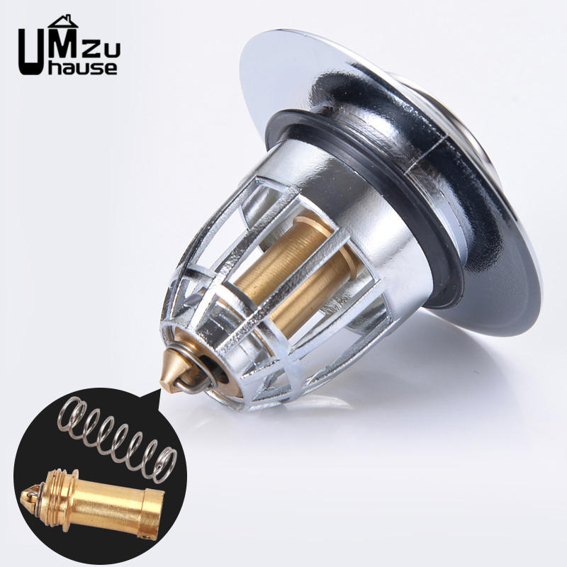 Universal Bathtub Filter Drain Hair Catcher Bathroom Sink Stopper Washbasin Strainer Anti Clog Pop Up Drainer Plating Brass Plug