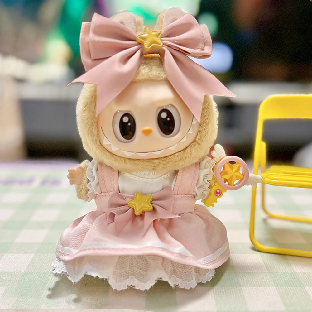 17 cm Mini Puppe Kleidung Für Korea Kpop Labubu V1 V2 Idol Puppen Nette Dekoration Macaron Kleidung Geschenk Outfit Zubehör