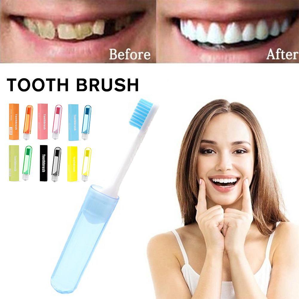 Portable Folding Toothbrush Super Soft Bristle Travelling Travel Outdoor Take To Camping Easy Toothbrush Fold Hiking Teethbrush