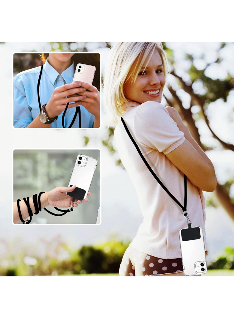 Mobile Phone Lanyard For All Phone Cases Solid Color With Phone Case Clip Detachable And Adjustable Neck Strap Climbing Buckle