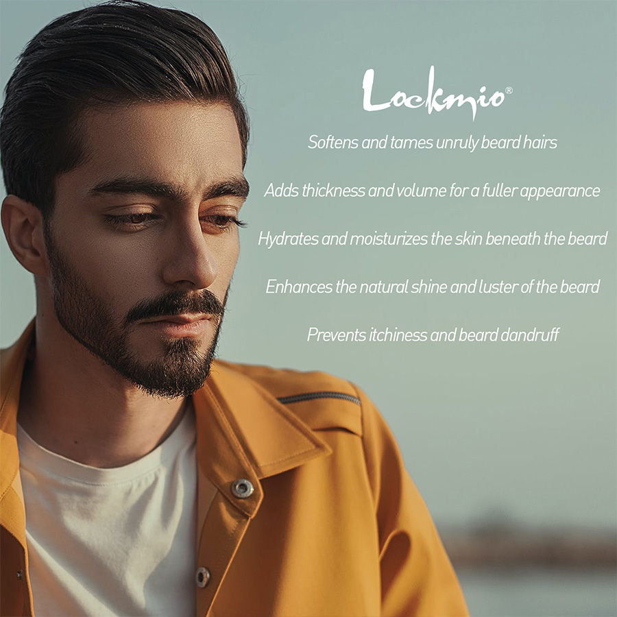 LOCKMIO-crema hidratante Natural para bigote, bálsamo para Barba para reparar la piel, promueve el crecimiento del cabello, espesante para el cuidado y la barba