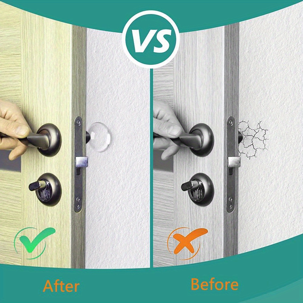 6 Stück Türgriff-Stoßstangenpolster, selbstklebend, transparent, Silikon, Wandschutz, Anti-Bump, waschbar, wiederverwendbar, runder Türstopper