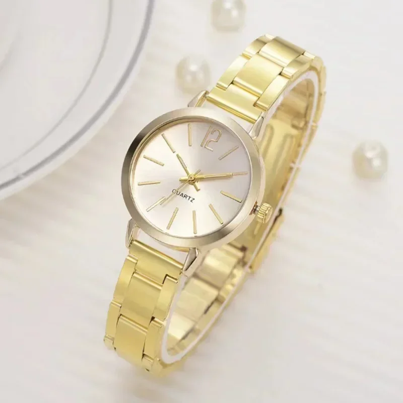 Relojes de pulsera de lujo para mujer, reloj de cuarzo analógico a la moda, correa de acero inoxidable, reloj de pulsera Digital informal para mujer