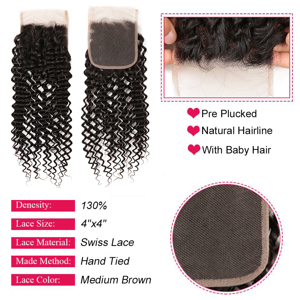 Alibaby Kinky Xoăn 4X4 Ren Đóng Cửa Thụy Sĩ Trong Suốt 13X4 Ren Phía Trước Giá Rẻ Phần 8-22 inch Đen Tự Nhiên 100% Remy Tóc Của Con Người