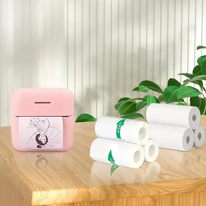 15 Rolls 57mm Thermal Paper Self-Adhesive Sticker (5 White/5 Color)+5 Plain, for Camera/Portable Printers, Photo Journal Office