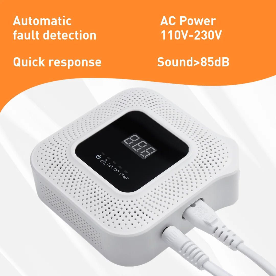 天然ガスおよび一酸化炭素検出器,hd8200,2 in 1,ガスソレノイドバルブ付きガス検出器,家庭,ホテル,RV,旅行