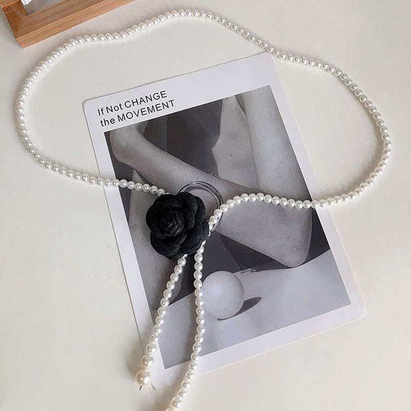 1 Uds. Cinturón de perlas para mujer, nuevo estilo Camelia, cinturón decorativo versátil, vestido a juego, abrigo, chaqueta, cinturón elegante de moda