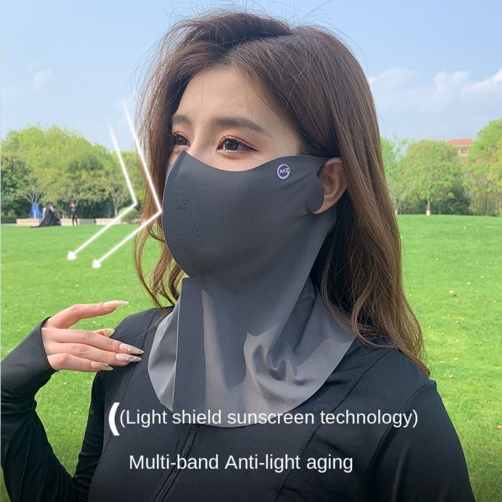 アンチUVレースレスマスク,フェイスカバー,アイスシルク,通気性のある薄いカバー,日焼け止め,サイクリング,ファッション
