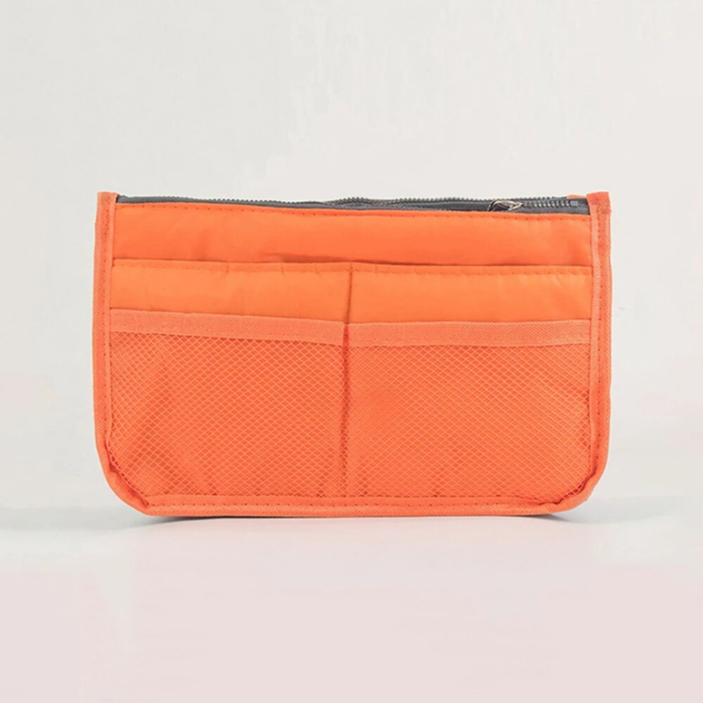 Borsa per il trucco multifunzionale di grande capacità Borsa portatile per articoli da toeletta con doppia cerniera Borsa da viaggio Borsa per mamma Cosmetico multitasca