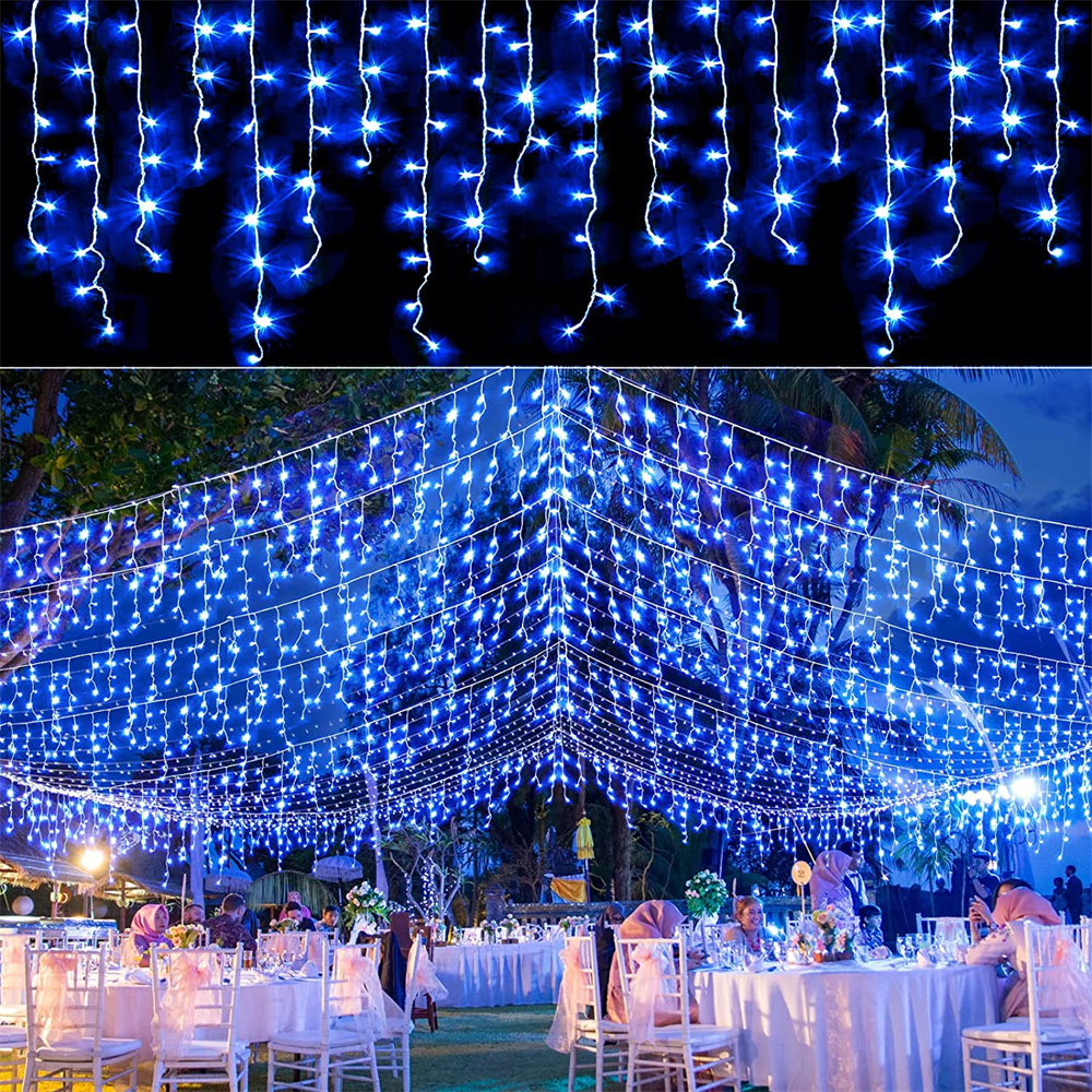 LED Lichtslingers Waterval Gordijn Licht String 5M Droop 0.4-0.6m Kerst Kerstverlichting Outdoor Party tuin Dakrand Decoratie