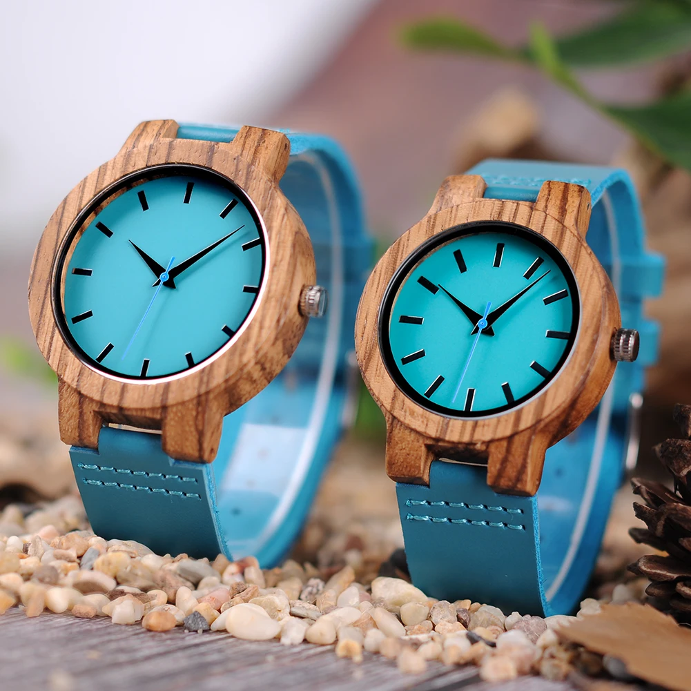 Paar Uhren BOBO BIRD Männer Frauen Holz Quarz Armbanduhr mit Leder armband Uhr in Geschenk box angepasst großes Geschenk