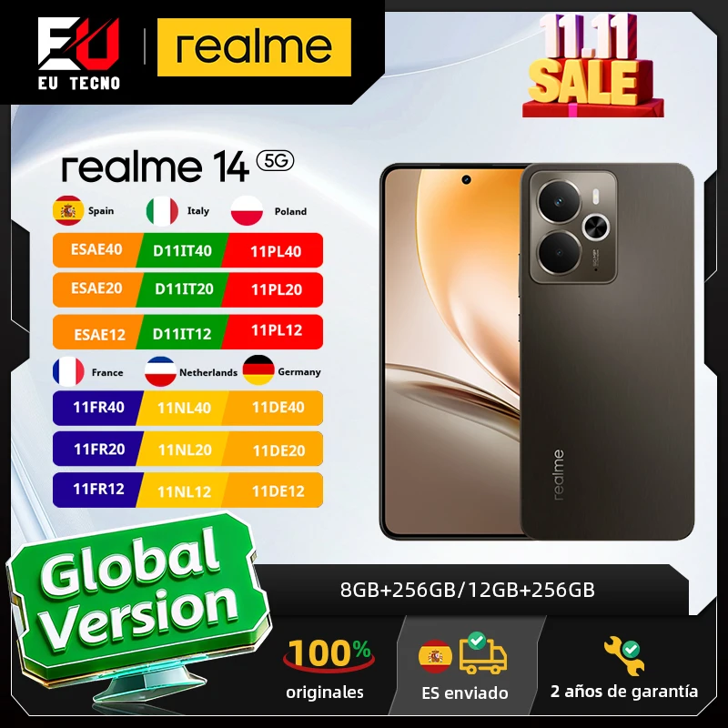 [Programa Pioneiro] smartphone realme 14 5G Snapdragon ®   6 Gen 4 Chipset 6000mAh Bateria 45W Carga 120Hz AMOLED Display IP69 NFC