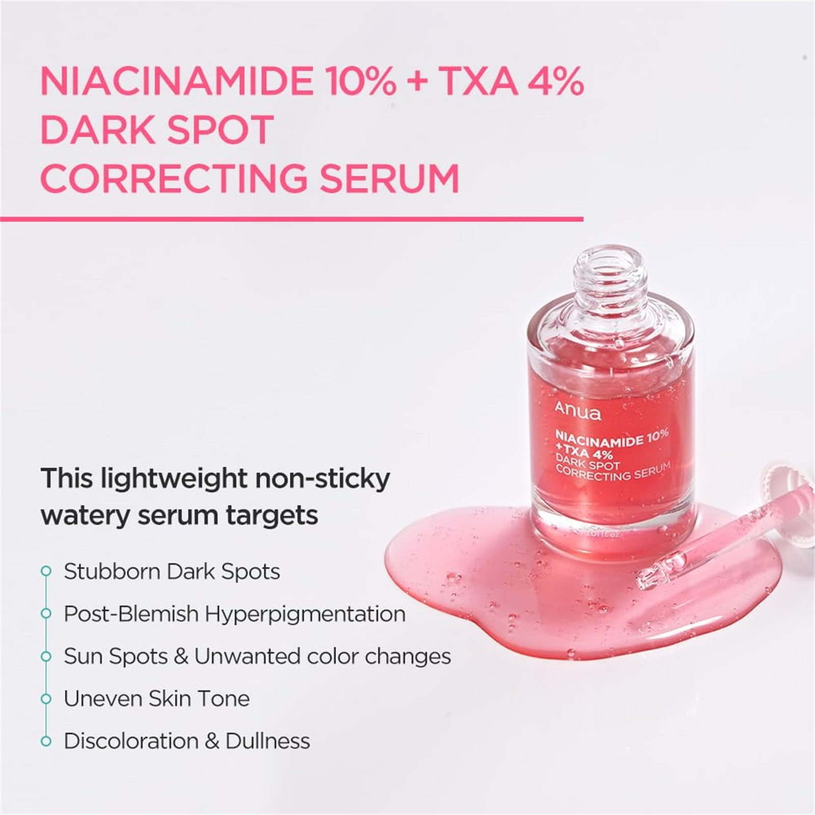 1/2/5pcs Anua Dark Correcting Essence/10% Niacinamide + 4% Tranexamic สําหรับหลังสิวสิว Hyperpigmentation 30ml