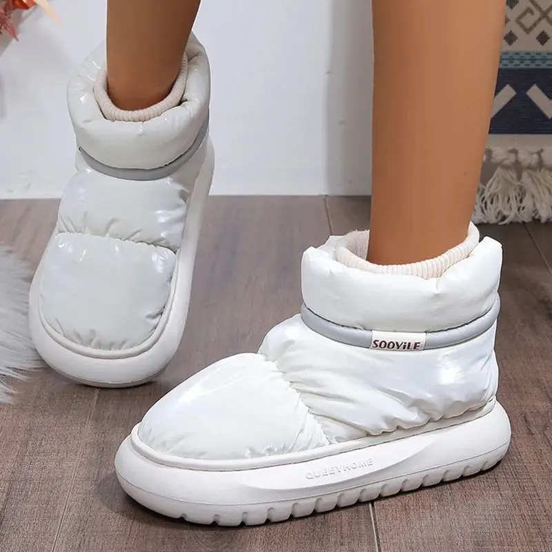 Sapatos Fs de Inverno Quentes com Almofada de Aodão Sola ssa à Prova d'Água Respirável Material Interno io Des...