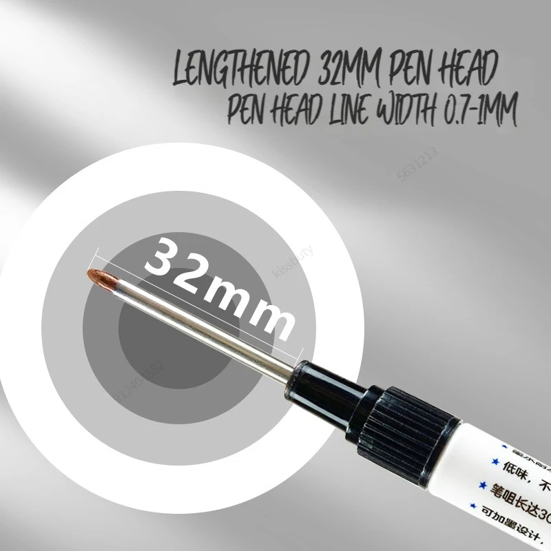 4/5 ชิ้น 20 + 32 มิลลิเมตร Deep Hole Marker ปากกาห้องน้ํากันน้ําห้องน้ําไม้ตกแต่งอเนกประสงค์ยาวหัวน้ํามันเครื่องหมายปากกา