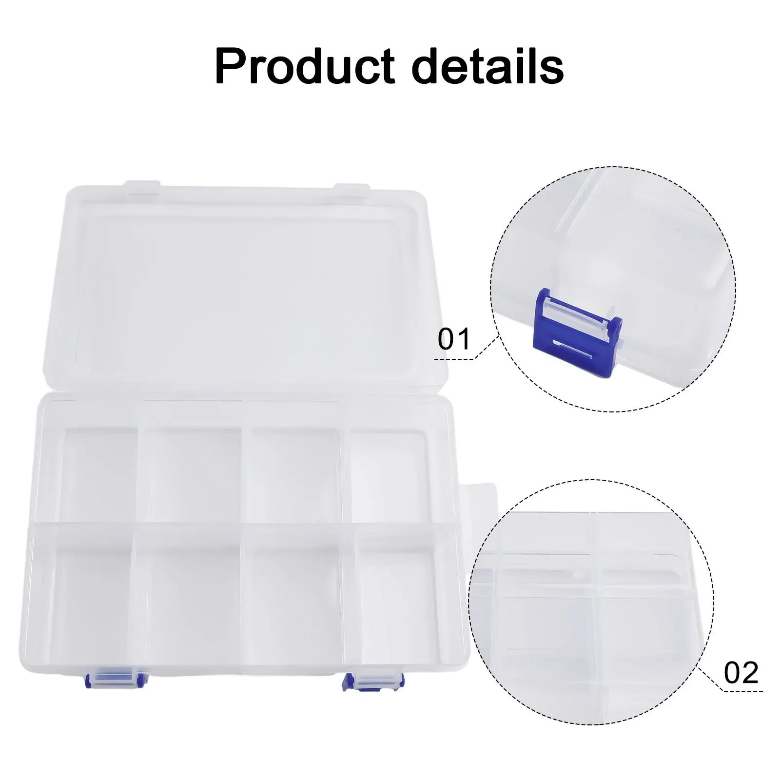Tools Storage Box Adjustable 8Grids Compartment Plastic Storage Box Screw Holder Case Organizer 20*13.5*4.5cm Pill Hardware Tool