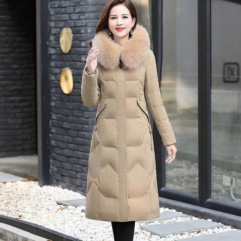 Abrigo coreano de algodón para mujer, Parkas largas acolchadas de invierno, chaqueta acolchada de algodón con capucha gruesa y cálida, abrigo con cremallera, novedad de 2024