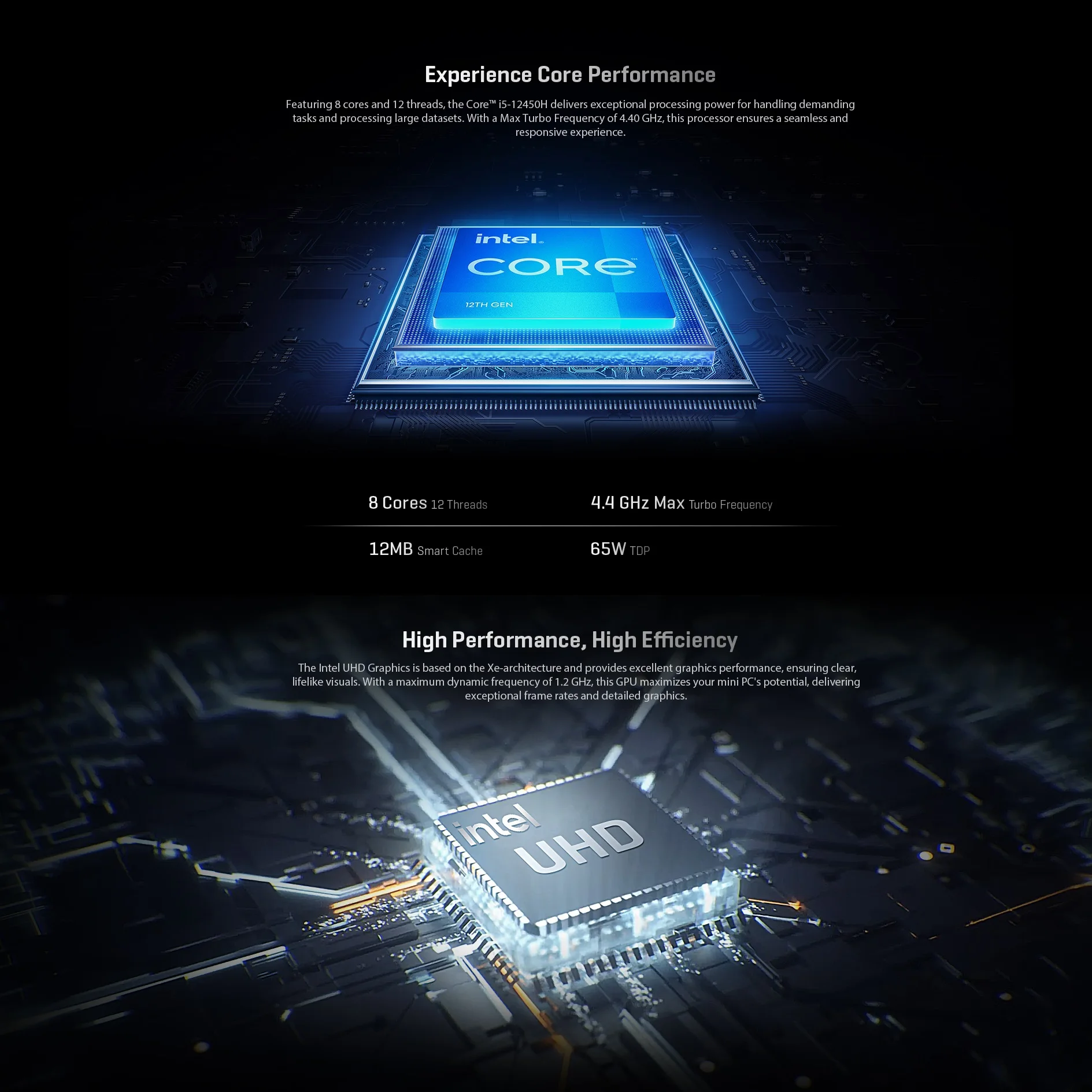 CHUWI CoreBox 5. 16 GB LPDDR5 512 GB SSD Core i5-12450H Gaming-PC Intel UHD Graphics 8K-Dekodierung WIFI 6 Windows 11 Computer-PC