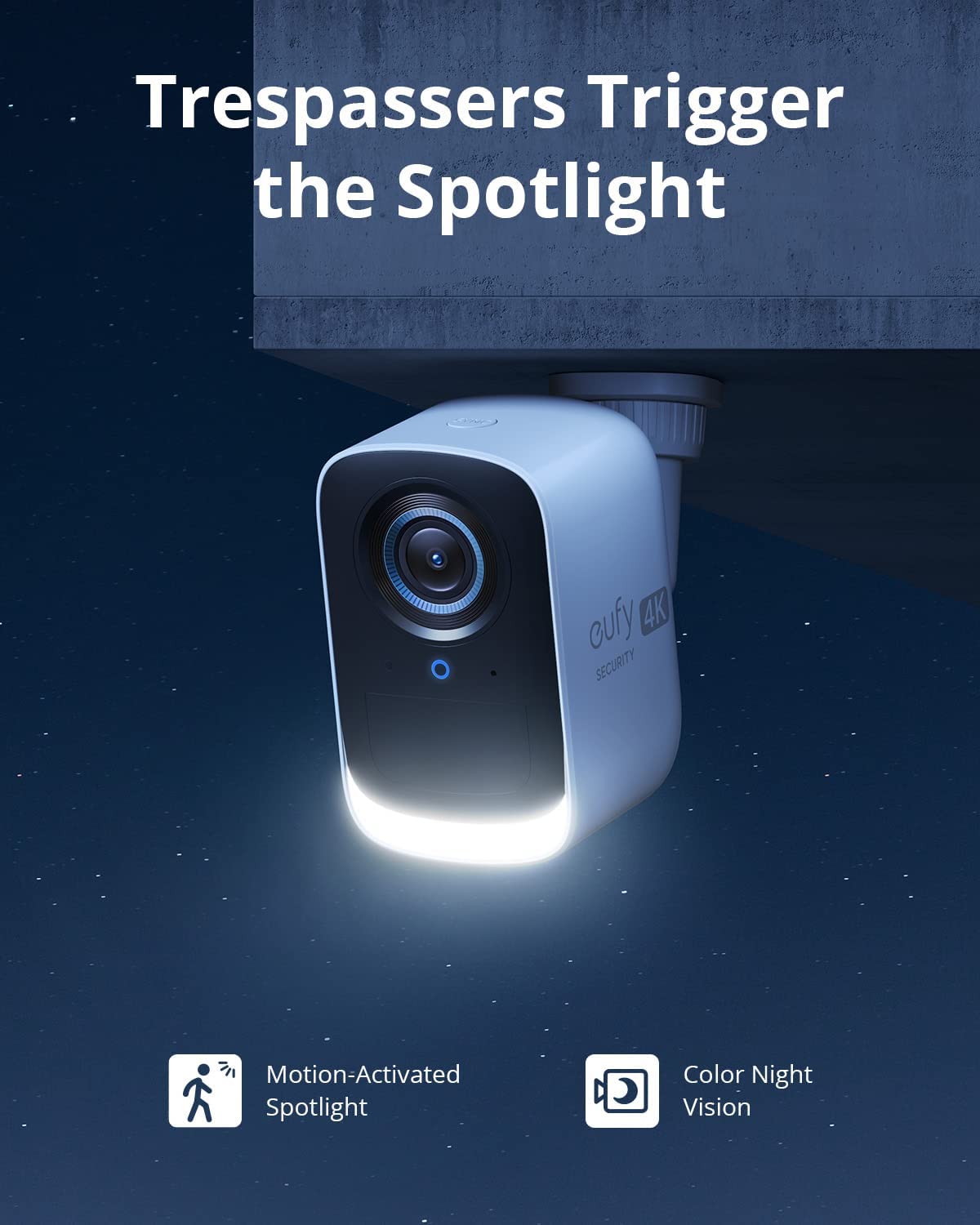 eufy security eufyCam 3C 1-Cam Kit Security Camera Outdoor Wireless 4K mini IP Camera Spotlight Local Storage Color Night Vision