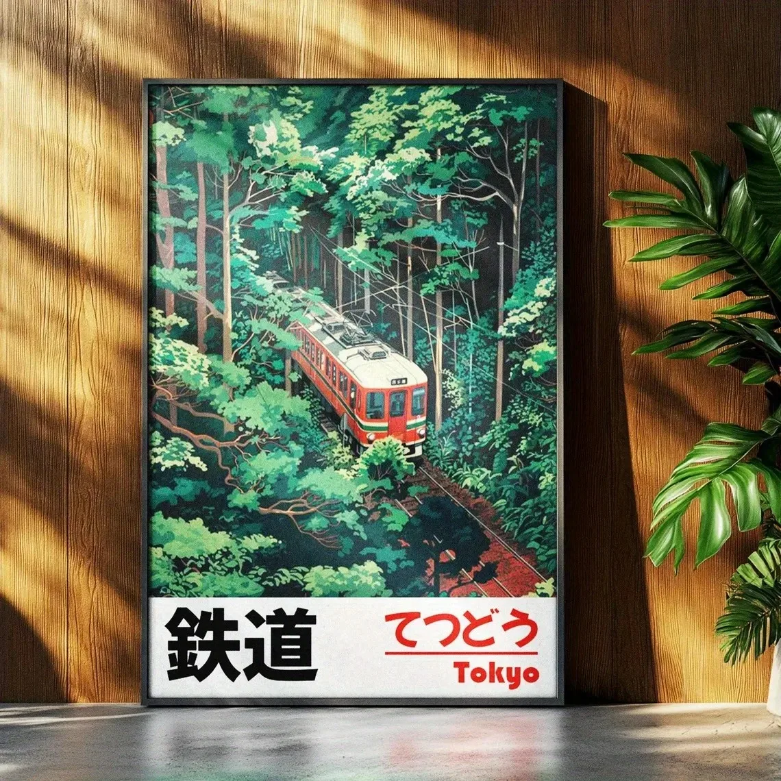 Impresión en lienzo de paisaje japonés Retro, arte asiático, ferrocarril, póster artístico de pared, sala de estar moderna, dormitorio, baño, decoración del hogar