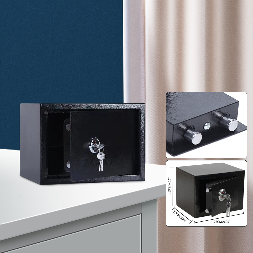 Mini cofre doméstico montado na parede, com fechadura para dinheiro, joias, relógios