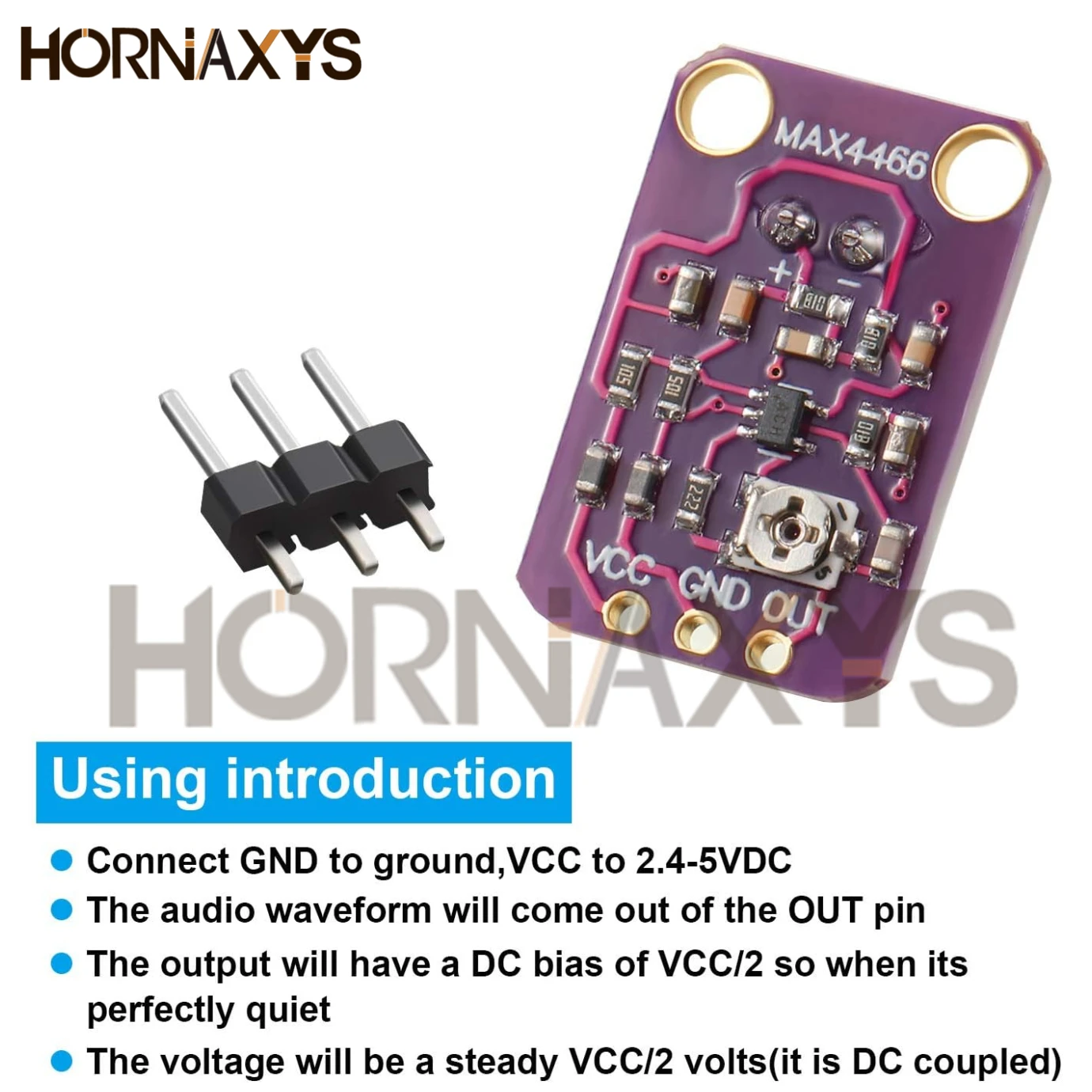 1-10 шт. GY-MAX4466 модуль усилителя электретного микрофона MAX4466 с регулируемым усилением для Arduino