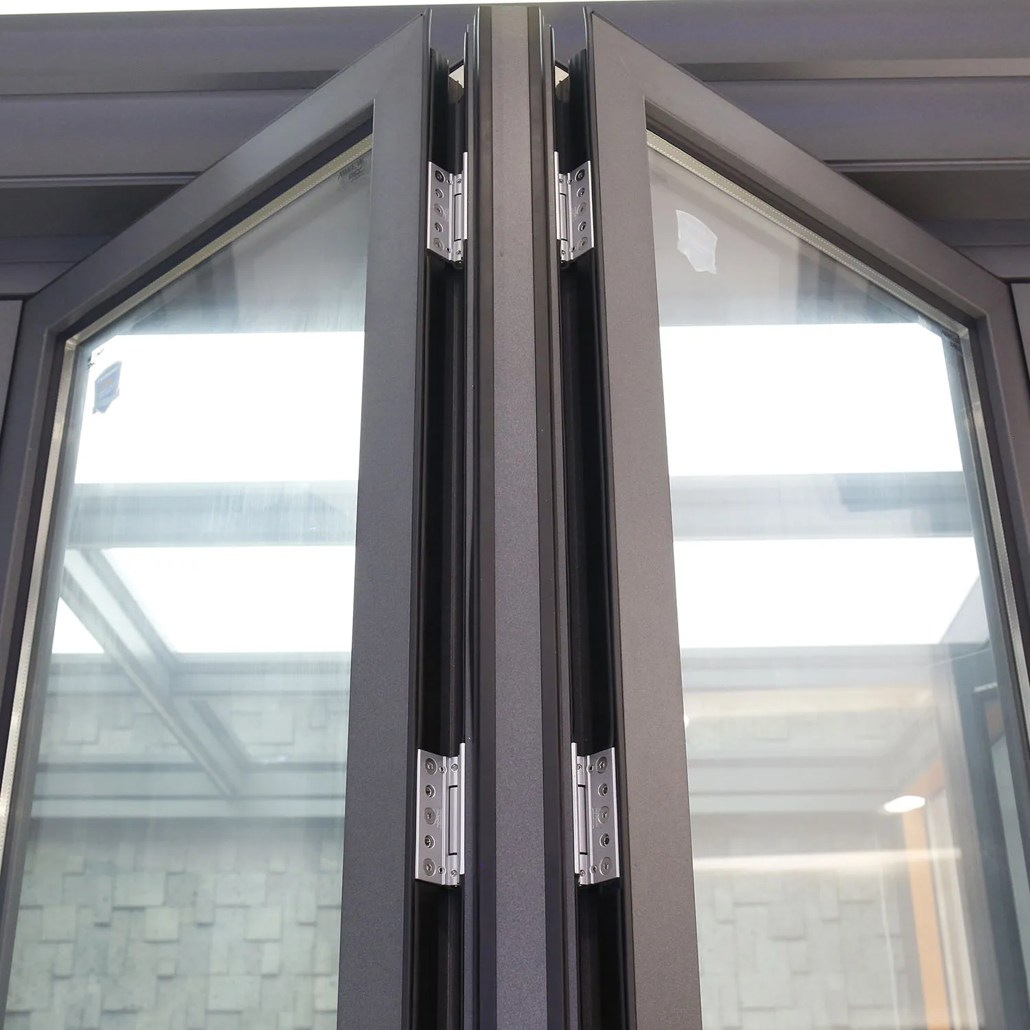Porta a soffietto tipo fisarmonica per esterni porte a soffietto pieghevoli Multi-bloccaggio per esterni porte in alluminio pieghevoli verticali per esterni