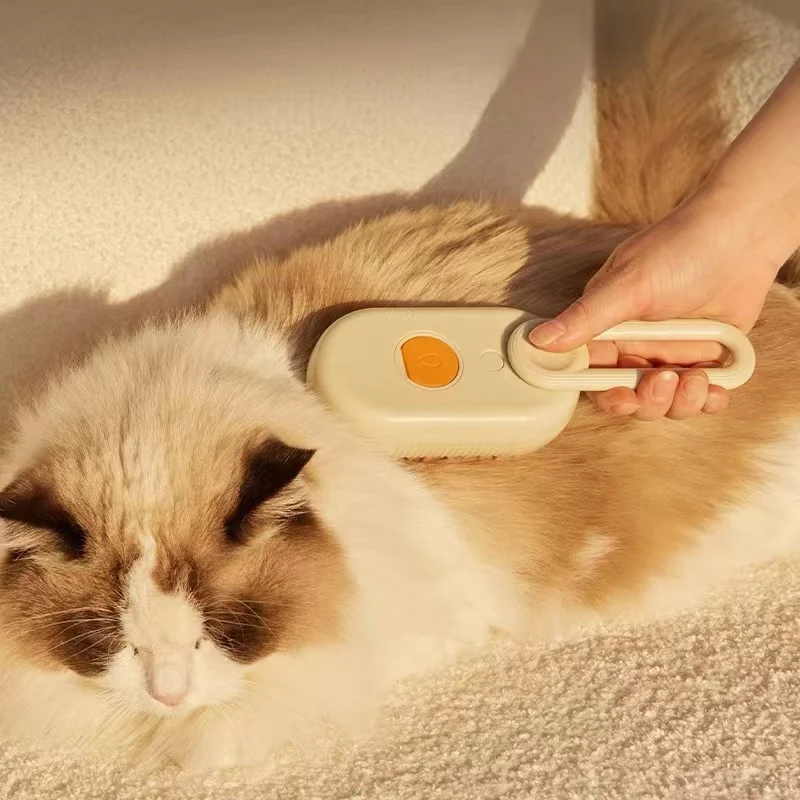 3-in-1 개 헤어 브러시 고양이 헤어 브러시 전기 애완 동물 청소 브러시 ​​스팀 스프레이 브러시 마사지 제모 빗 안티 플라잉 브러시