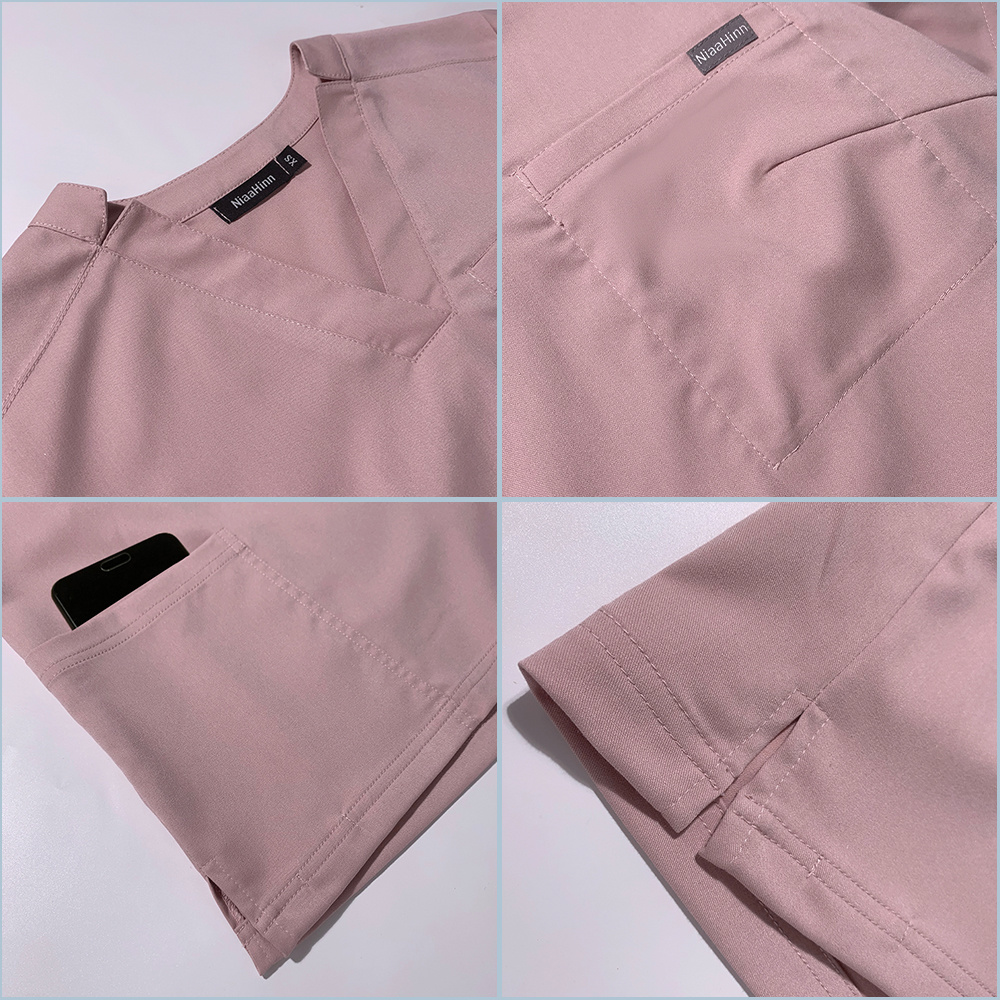 เครื่องแบบทางการแพทย์สําหรับฤดูร้อนพยาบาลผู้หญิงแฟชั่นเครื่องแบบ Cool ผ้าแขนสั้น Medical Scrubs เสื้อผ้าพยาบาลกางเกงยืดหยุ่น
