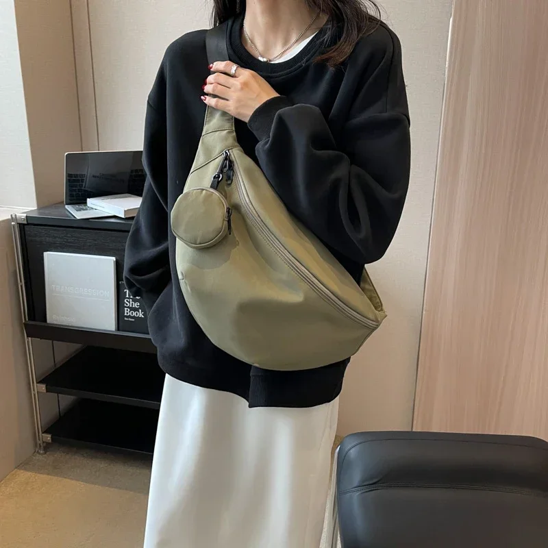 Riñoneras de nailon para mujer, bolsos a la venta 2025, alta calidad, otoño, alta capacidad, riñoneras sólidas, Pochete versátil de ocio