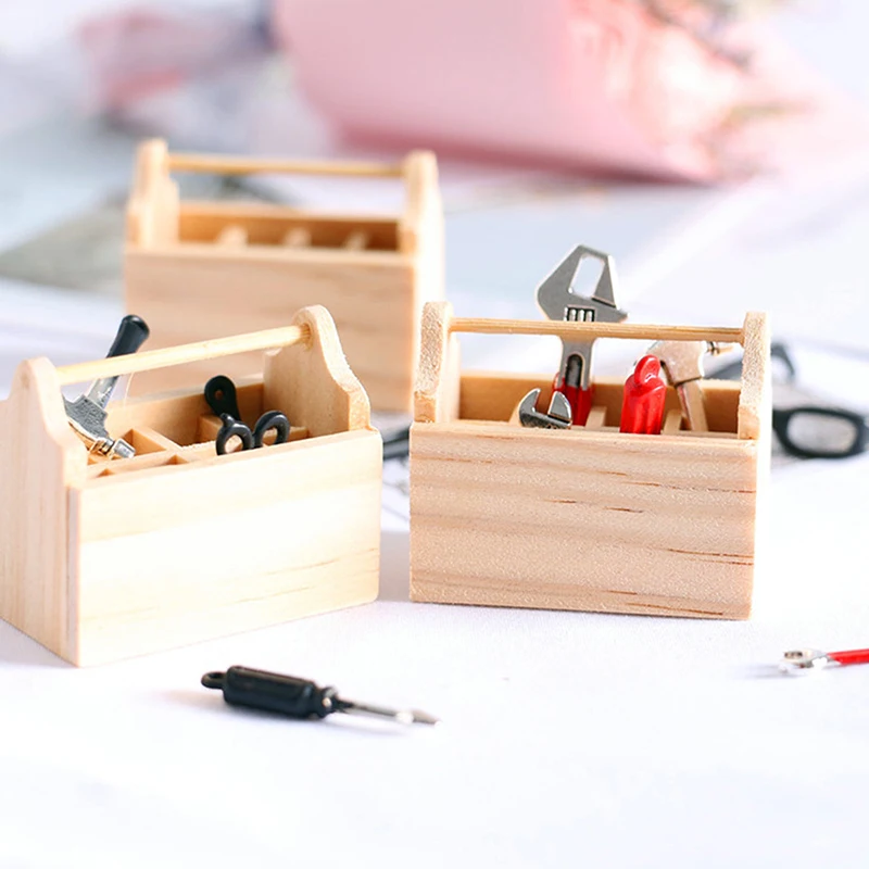 Bộ 6 Búp Bê Lắp Ghép Thu Nhỏ Bộ Dụng Cụ Sửa Chữa Phụ Kiện Thu Nhỏ Búa Cờ Lê Nhà Búp Bê Đồ Nội Thất Trang Trí