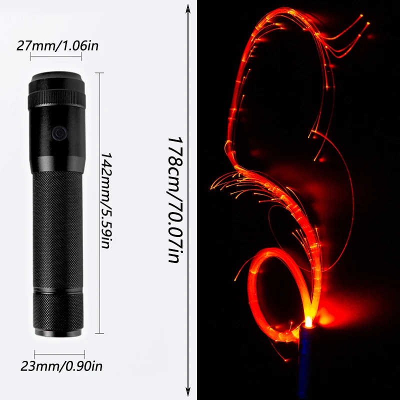 Fouet à Fibre Optique LED Rechargeable par USB, Corde à Main, Pixel Lumineux, Jouet à Flux, brev, Spectacle d'Éclairage pour ix, 2023