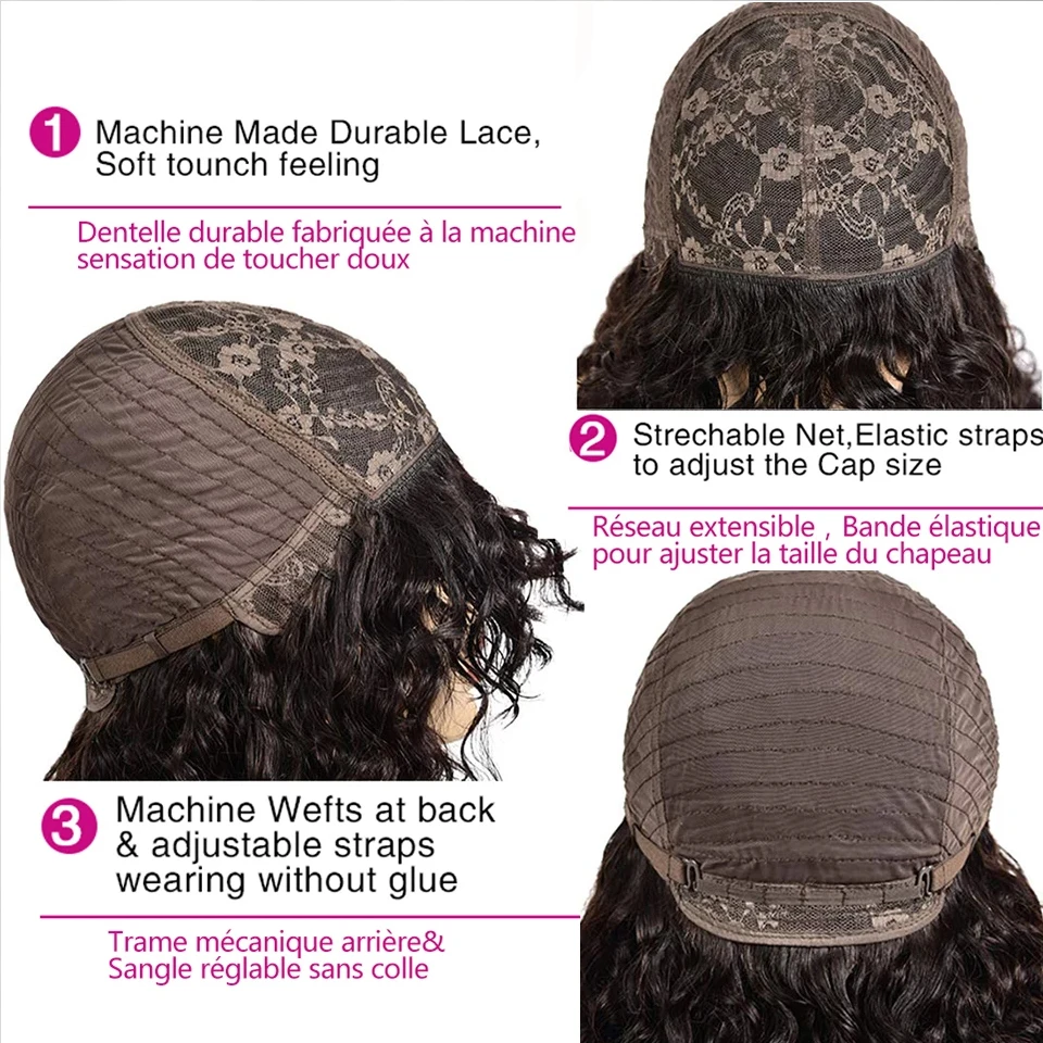 Parrucche per capelli umani Jerry ricci corti Bob con frangia Indossare per andare Parrucca senza colla Evidenzia parrucca colorata bionda con onda d'acqua miele per le donne