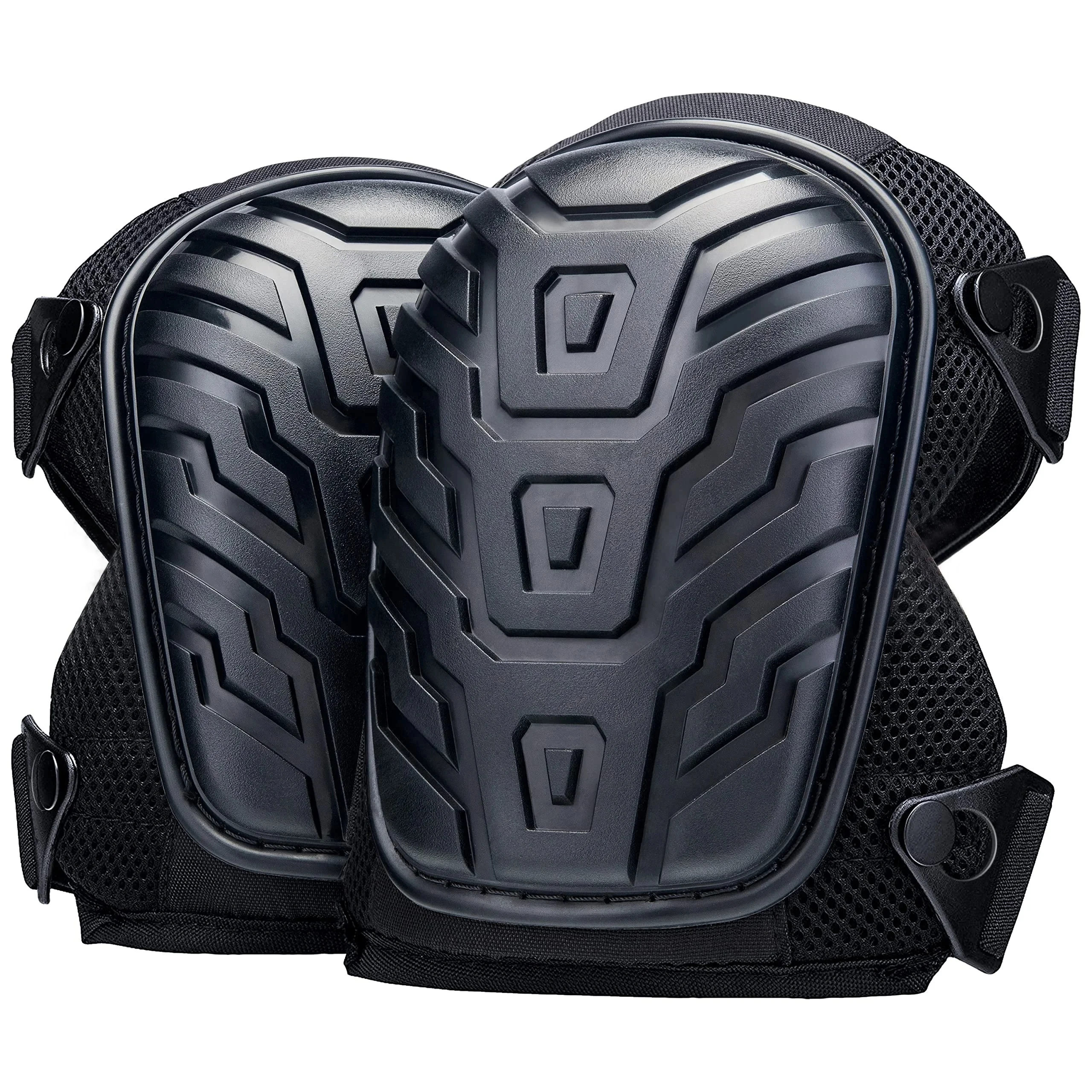 Ultra-Duty Adjustable Knee Pads for Work-Double Strap Design for Maximum Comfort&Safety in Construction,Gardening,Industrial Job